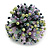40mm Diameter/Green/Grey/Lilac Glass Bead Daisy Flower Flex Ring - Size M - view 4