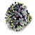 40mm Diameter/Green/Grey/Lilac Glass Bead Daisy Flower Flex Ring - Size M - view 5