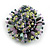 40mm Diameter/Green/Grey/Lilac Glass Bead Daisy Flower Flex Ring - Size M - view 6