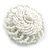 45mm Diameter/Snow White Glass Bead Daisy Flower Flex Ring/ Size M/L - view 2