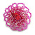 40mm Diameter/Pink Glass Bead Daisy Flower Flex Ring/ Size M