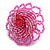40mm Diameter/Pink Glass Bead Daisy Flower Flex Ring/ Size M - view 7
