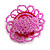 40mm Diameter/Pink Glass Bead Daisy Flower Flex Ring/ Size M - view 5