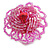 40mm Diameter/Pink Glass Bead Daisy Flower Flex Ring/ Size M - view 8