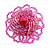 40mm Diameter/Pink Glass Bead Daisy Flower Flex Ring/ Size M - view 6