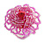 40mm Diameter/Pink Glass Bead Daisy Flower Flex Ring/ Size M - view 9