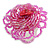 40mm Diameter/Pink Glass Bead Daisy Flower Flex Ring/ Size M - view 2