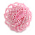 40mm Diameter/Baby Pink Glass Bead Daisy Flower Flex Ring/ Size M - view 2