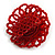 40mm Diameter/ Scarlet Red Glass Bead Daisy Flower Flex Ring/ Size M - view 5