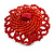 40mm Diameter/ Scarlet Red Glass Bead Daisy Flower Flex Ring/ Size M - view 2