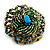 40mm Diameter/Green/Gold/Hematite Glass Bead Daisy Flower Flex Ring/ Size M/L - view 7