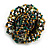 40mm Diameter/Green/Gold/Hematite Glass Bead Daisy Flower Flex Ring/ Size M/L - view 4