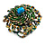40mm Diameter/Green/Gold/Hematite Glass Bead Daisy Flower Flex Ring/ Size M/L - view 6