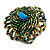 40mm Diameter/Green/Gold/Hematite Glass Bead Daisy Flower Flex Ring/ Size M/L - view 8