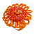 40mm Diameter/Orange Glass Bead Daisy Flower Flex Ring/ Size M