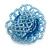 40mm Diameter/Light Blue Glass Bead Daisy Flower Flex Ring/ Size M - view 5