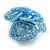 40mm Diameter/Light Blue Glass Bead Daisy Flower Flex Ring/ Size M - view 4