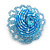 40mm Diameter/Light Blue Glass Bead Daisy Flower Flex Ring/ Size M - view 6
