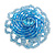 40mm Diameter/Light Blue Glass Bead Daisy Flower Flex Ring/ Size M
