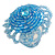 40mm Diameter/Light Blue Glass Bead Daisy Flower Flex Ring/ Size M - view 8