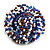 40mm Diameter/Blue/White/Brown Glass Bead Daisy Flower Flex Ring/ Size M - view 5