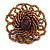 40mm Diameter/Mocha Brown Glass Bead Daisy Flower Flex Ring/ Size M/L