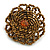 40mm Diameter/Bronze Brown Glass Bead Daisy Flower Flex Ring/ Size M