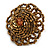 40mm Diameter/Bronze Brown Glass Bead Daisy Flower Flex Ring/ Size M - view 4