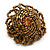 40mm Diameter/Bronze Brown Glass Bead Daisy Flower Flex Ring/ Size M - view 5