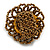40mm Diameter/Bronze Brown Glass Bead Daisy Flower Flex Ring/ Size M - view 6