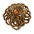 40mm Diameter/Bronze Brown Glass Bead Daisy Flower Flex Ring/ Size M - view 2