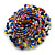 40mm Diameter/Multicoloured Glass Bead Daisy Flower Flex Ring/ Size M - view 4
