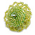 40mm Diameter/Celery Green Glass Bead Daisy Flower Flex Ring/ Size M - view 6