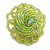 40mm Diameter/Celery Green Glass Bead Daisy Flower Flex Ring/ Size M - view 7