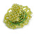 40mm Diameter/Celery Green Glass Bead Daisy Flower Flex Ring/ Size M - view 5