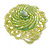 40mm Diameter/Celery Green Glass Bead Daisy Flower Flex Ring/ Size M - view 2