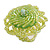 40mm Diameter/Celery Green Glass Bead Daisy Flower Flex Ring/ Size M - view 8