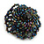 40mm Diameter/Peacock Coloured Glass Bead Daisy Flower Flex Ring/ Size M/L - view 6