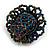 40mm Diameter/Peacock Coloured Glass Bead Daisy Flower Flex Ring/ Size M/L - view 7
