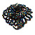 40mm Diameter/Peacock Coloured Glass Bead Daisy Flower Flex Ring/ Size M/L - view 2