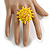 40mm Banana Yellow Glass and Sequin Star Flex Ring/Size M - view 4
