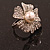 30mm Diameter Crystal Pearl Flower Ring in Aged Silver Tone - Size 7/8 Adjustable - view 11