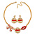 Gold Plated Kiss, Lips and Bow Costume Jewellery Set - view 3