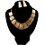 Gold Plated Bib Style Necklace&Clip-On Earring Ethnic Set - view 17