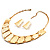 Gold Plated Bib Style Necklace&Clip-On Earring Ethnic Set - view 6