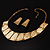 Gold Plated Bib Style Necklace&Clip-On Earring Ethnic Set - view 12