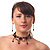 Black Gothic Fashion Necklace And Earring Set - view 3