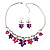 Maple Leaf Necklace And Earring Set (Purple&Pink) - view 8