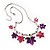 Maple Leaf Necklace And Earring Set (Purple&Pink) - view 11