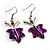 Maple Leaf Necklace And Earring Set (Purple&Pink) - view 3